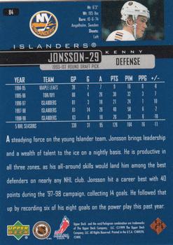 1999-00 Upper Deck #84 Kenny Jonsson Back