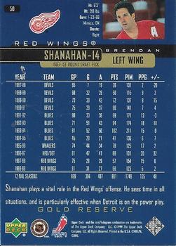 1999-00 Upper Deck Gold Reserve #50 Brendan Shanahan Back