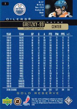 1999-00 Upper Deck Gold Reserve #7 Wayne Gretzky Back