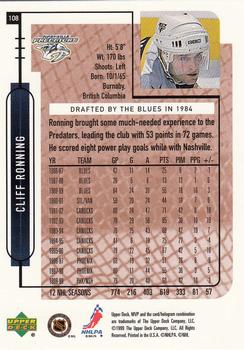1999-00 Upper Deck MVP #108 Cliff Ronning Back
