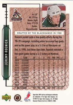 1999-00 Upper Deck MVP #156 Jeremy Roenick Back