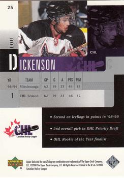 1999-00 Upper Deck Prospects #25 Lou Dickenson Back