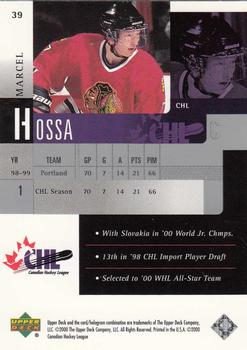 1999-00 Upper Deck Prospects #39 Marcel Hossa Back