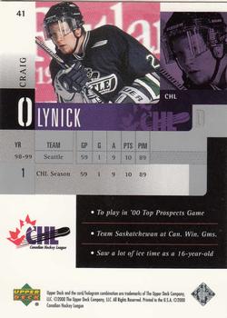 1999-00 Upper Deck Prospects #41 Craig Olynick Back