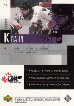 1999-00 Upper Deck Prospects #42 Brent Krahn Back