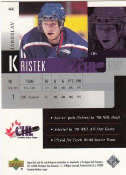 1999-00 Upper Deck Prospects #44 Jaroslav Kristek Back