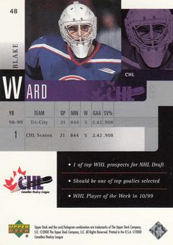 1999-00 Upper Deck Prospects #48 Blake Ward Back