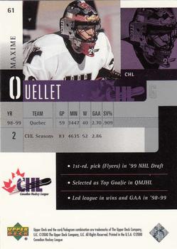 1999-00 Upper Deck Prospects #61 Maxime Ouellet Back
