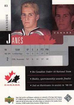 1999-00 Upper Deck Prospects #83 Brandon Janes Back