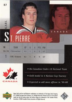 1999-00 Upper Deck Prospects #87 Karl St. Pierre Back