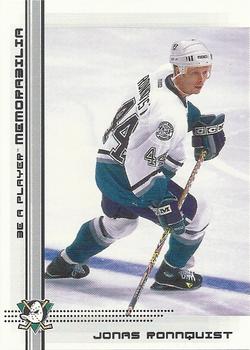 2000-01 Be a Player Memorabilia #427 Jonas Ronnqvist Front