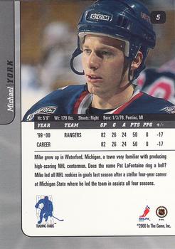 2000-01 Be a Player Signature Series #5 Mike York Back