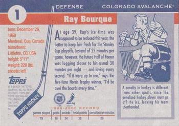 2000-01 Topps Heritage #1 Ray Bourque Back