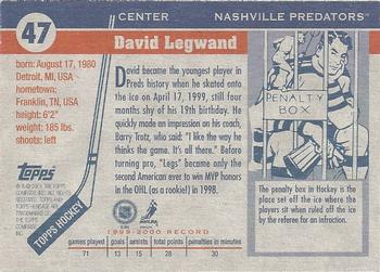 2000-01 Topps Heritage #47 David Legwand Back