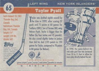 2000-01 Topps Heritage #65 Taylor Pyatt Back