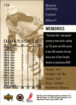 2000-01 Upper Deck Heroes #126 Wayne Gretzky Back