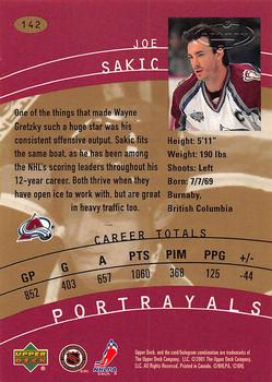 2000-01 Upper Deck Heroes #142 Joe Sakic Back