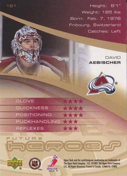 2000-01 Upper Deck Heroes #161 David Aebischer Back