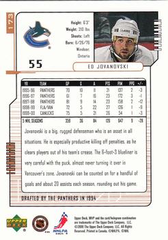 2000-01 Upper Deck MVP #173 Ed Jovanovski Back