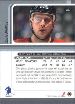 2001-02 Be a Player Signature Series #007 Chris Phillips Back