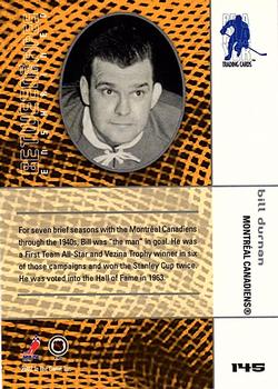 2001-02 Be a Player Between the Pipes #145 Bill Durnan Back