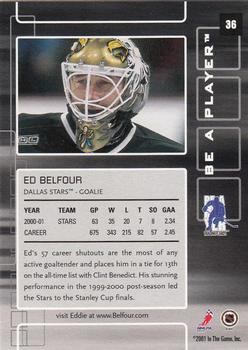 2001-02 Be a Player Memorabilia #36 Ed Belfour Back