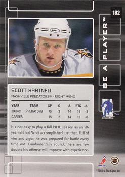 2001-02 Be a Player Memorabilia #182 Scott Hartnell Back