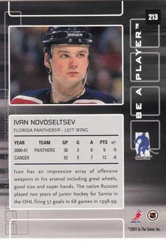 2001-02 Be a Player Memorabilia #213 Ivan Novoseltsev Back