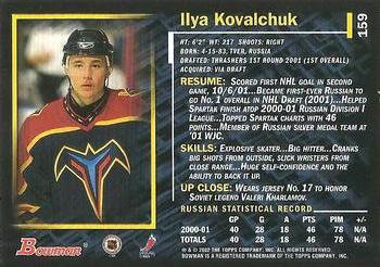 2001-02 Bowman YoungStars #159 Ilya Kovalchuk Back