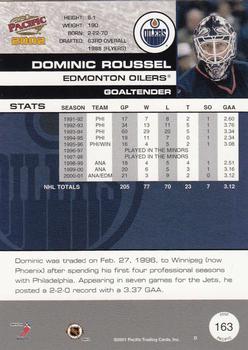 2001-02 Pacific #163 Dominic Roussel Back