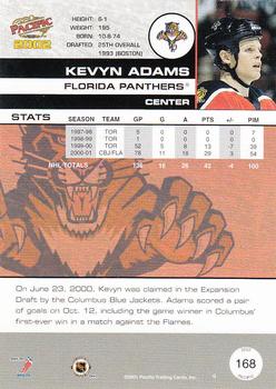2001-02 Pacific #168 Kevyn Adams Back