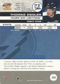 2001-02 Pacific #360 Thomas Ziegler Back