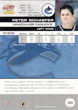 2001-02 Pacific #386 Peter Schaefer Back