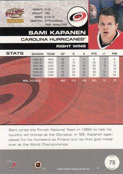 2001-02 Pacific #75 Sami Kapanen Back