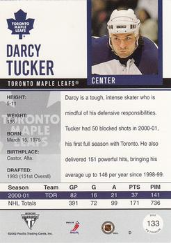 2001-02 Pacific Private Stock Titanium #133 Darcy Tucker Back