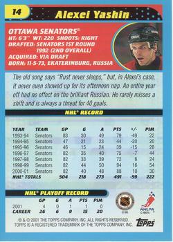 2001-02 Topps #14 Alexei Yashin Back