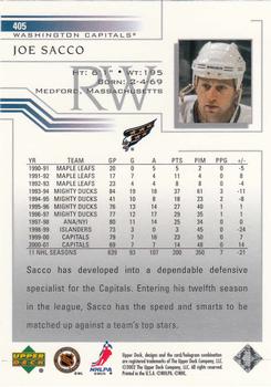 2001-02 Upper Deck #405 Joe Sacco Back