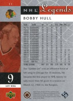 2001-02 Upper Deck Legends #11 Bobby Hull Back