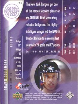 2001-02 Upper Deck CHL Prospects #20 Shawn Collymore Back