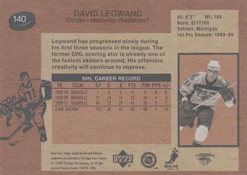 2001-02 Upper Deck Vintage #140 David Legwand Back