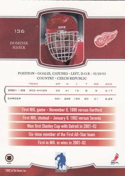 2002-03 Be a Player First Edition #136 Dominik Hasek Back