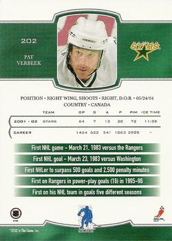 2002-03 Be a Player First Edition #202 Pat Verbeek Back