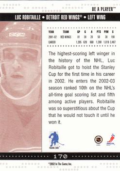 2002-03 Be a Player Memorabilia #170 Luc Robitaille Back