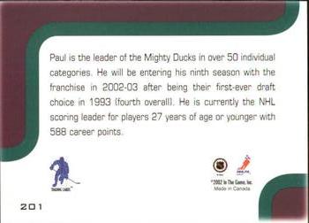2002-03 Be a Player Memorabilia #201 Paul Kariya Back