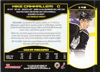 2002-03 Bowman YoungStars #148 Mike Cammalleri Back