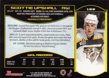 2002-03 Bowman YoungStars #162 Scottie Upshall Back