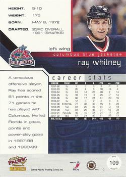2002-03 Pacific #109 Ray Whitney Back