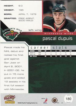 2002-03 Pacific #180 Pascal Dupuis Back