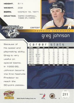 2002-03 Pacific #211 Greg Johnson Back