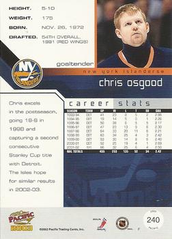 2002-03 Pacific #240 Chris Osgood Back